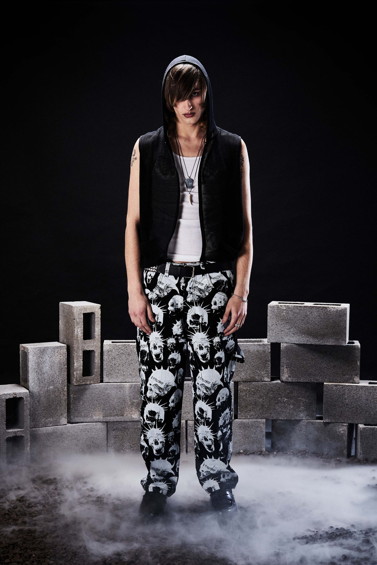 SKULL DARK PANTS - XS