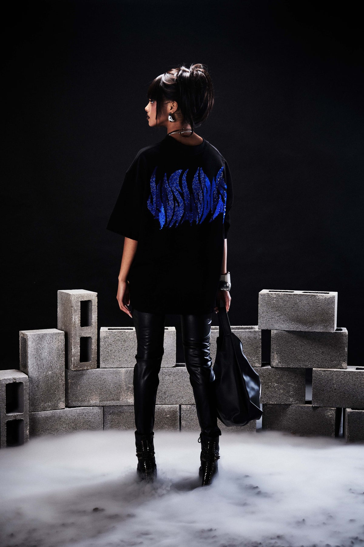 STRASS BLUE TEE - XS