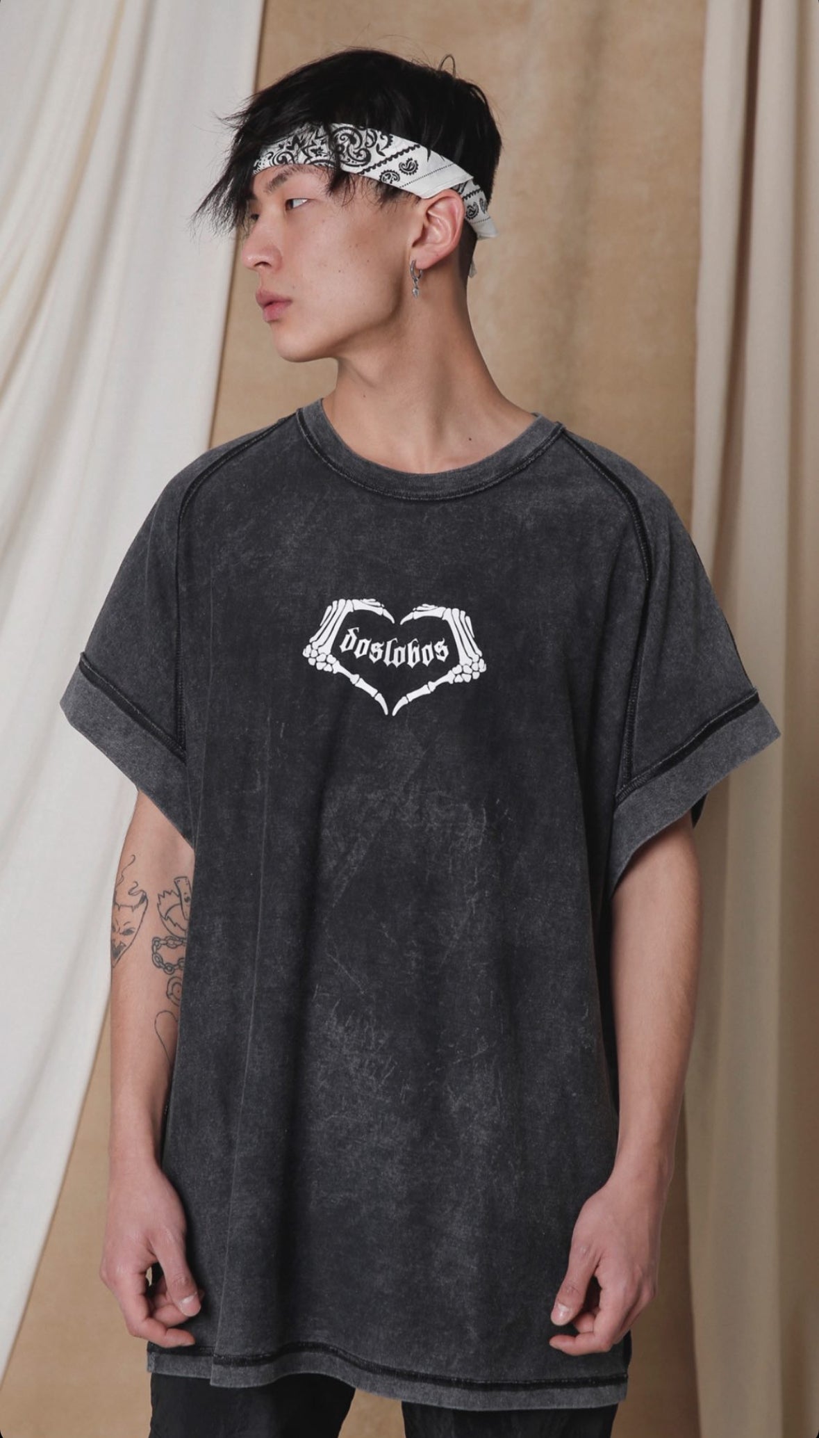 Tee oversize gray logo - XS
