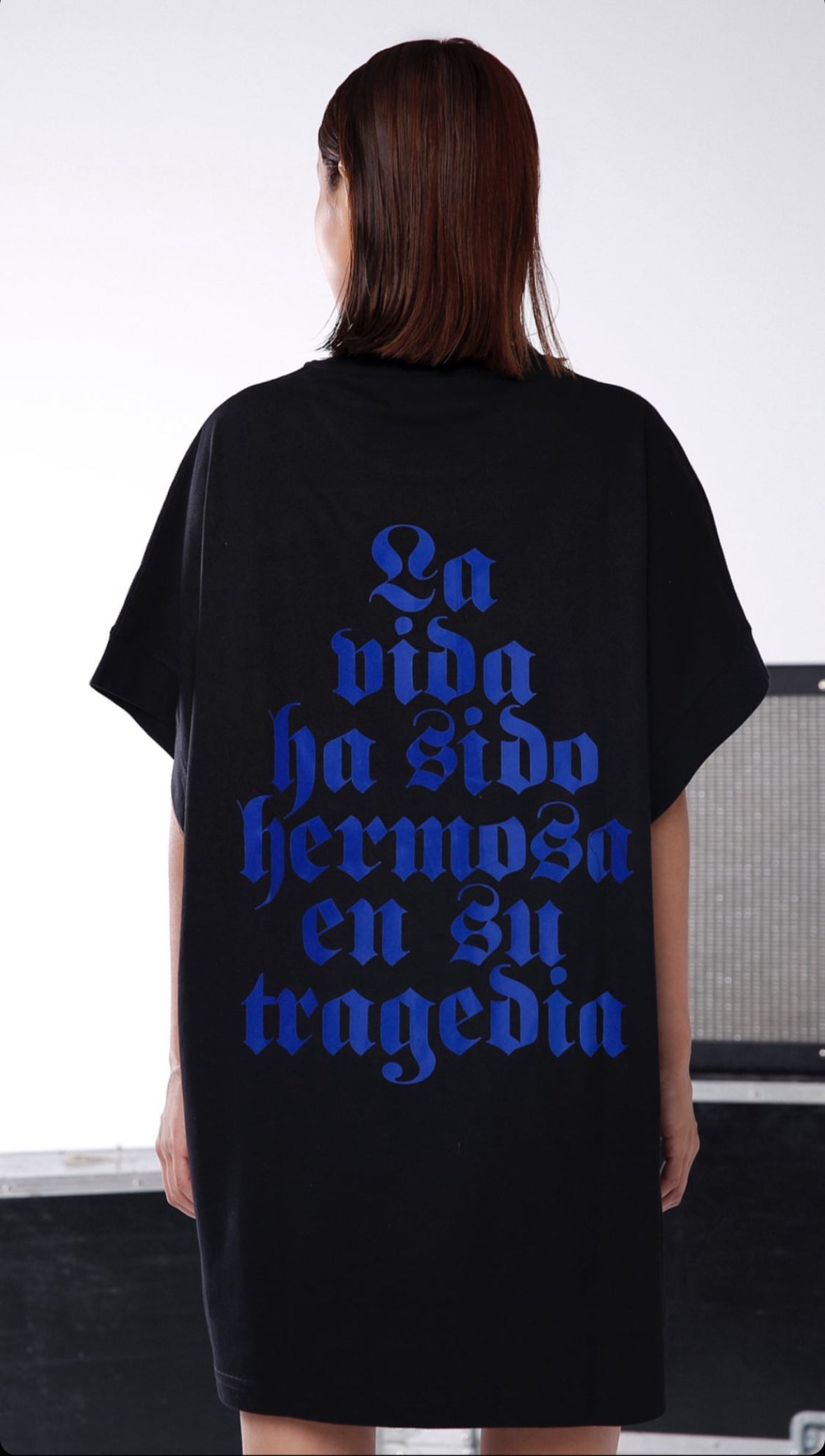 Tee oversize blue logo - XS