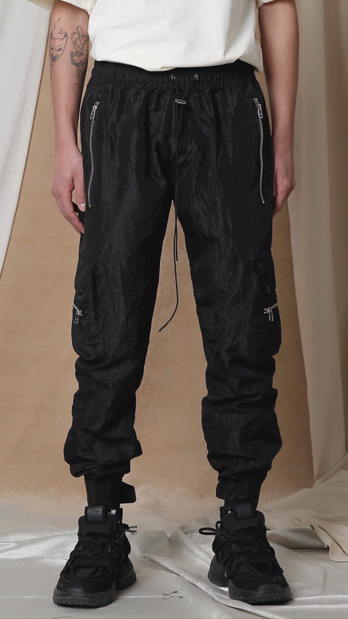 Cargo zipper pants - XS