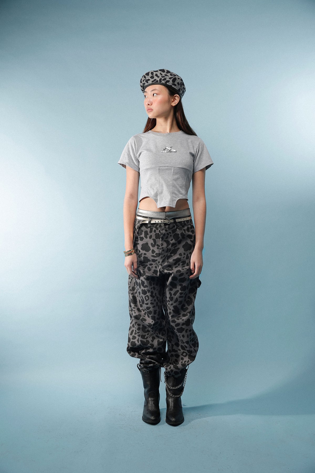 CROP-TOP CROMO GRIS - XS